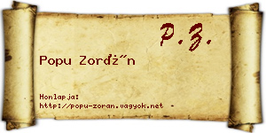 Popu Zorán névjegykártya